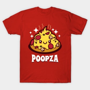 Funny Cute Kawaii Pizza Kawaii Poop Original Cartoon For Kids T-Shirt